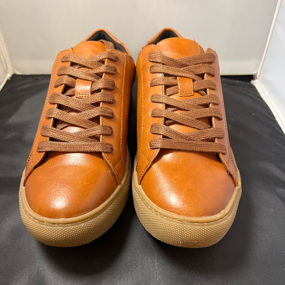 Alfani Grayson Men’s Leather Sneakers Tan Size 9 M – New With Box